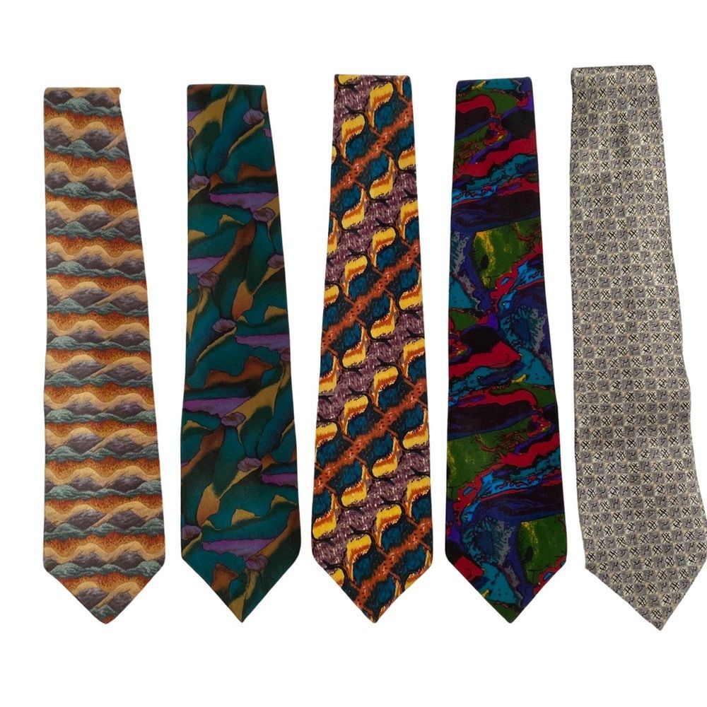 Vintage Jerry Garcia Silk Tie Bundle Abstract Art Psychedelic 5 Pack